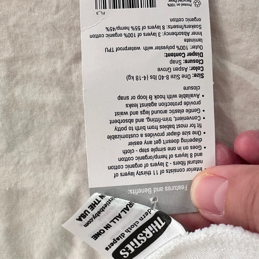 Thirsties Natural One Size All In One Aspen Grove